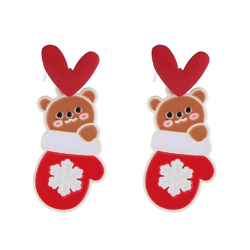 Wholesale Christmas Santa Claus Snowman Zinc Alloy Earrings